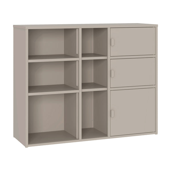 Aktenschrank Kliri Stahl 100x32x81 cm Kamelfarben [en.casa]