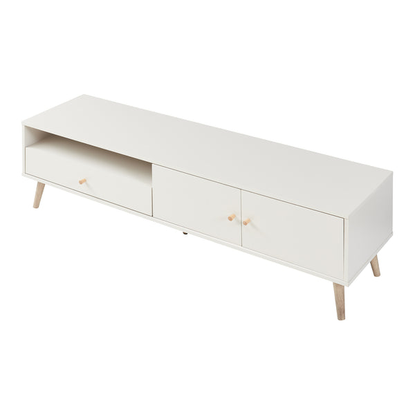 Fernsehschrank Hallevil 150x39x45 cm Hellgrau [en.casa]
