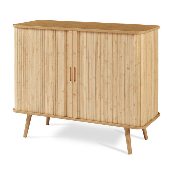 Beistellschrank Nordkapp 100x40x80 cm Bambus [en.casa]