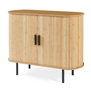 Beistellschrank Tvedestrand 100x40x80 cm Natur/Schwarz [en.casa]