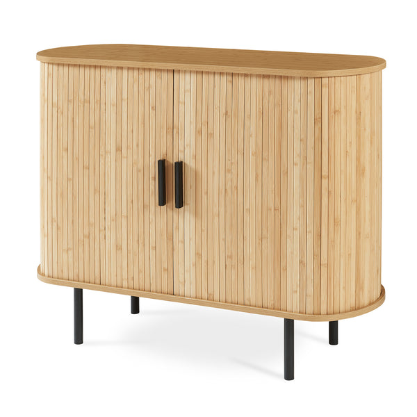 Beistellschrank Tvedestrand 100x40x80 cm Natur/Schwarz [en.casa]