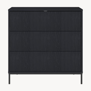 Kommode Nykapin 80x80x40 cm Schwarz [en.casa]