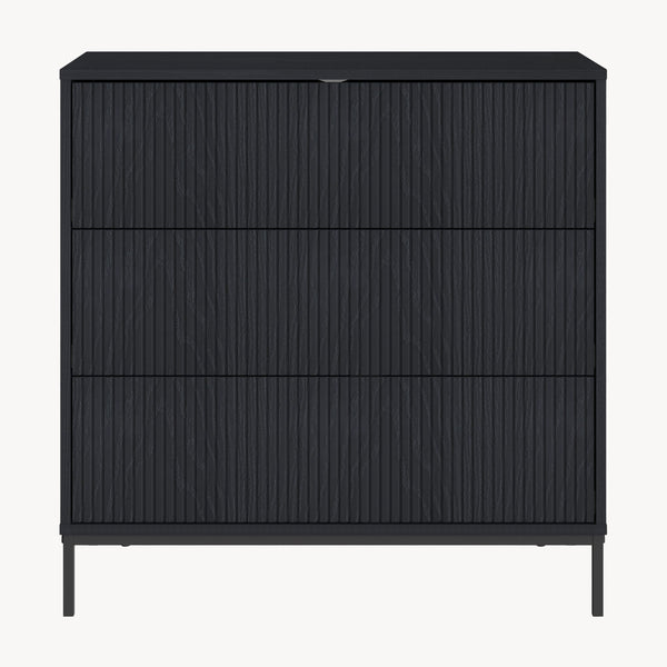 Kommode Nykapin 80x80x40 cm Schwarz [en.casa]