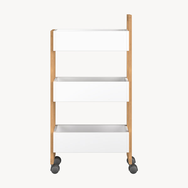 Rollwagen Varulta 80x41x20 cm Natur/Weiß [en.casa]