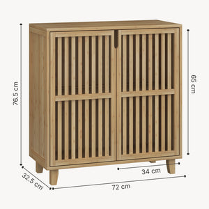 Beistellschrank Sirgerg 77x72x33 cm Bambus Natur [en.casa]