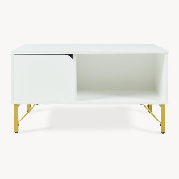Couchtisch Reyri 80x45x42 cm Weiß/Goldfarben