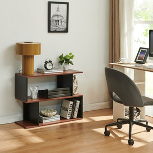 Beistelltisch Trond 80x29x60 cm Schwarz/Walnussoptik [en.casa]