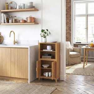 Beistellschrank Rirg 92x50x25 cm Bambus Natur [en.casa]