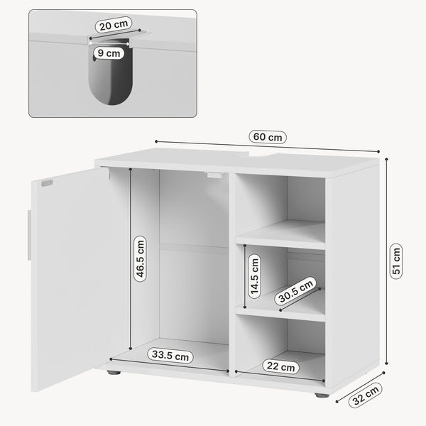 Waschbeckenunterschrank Kulaik 51x60x32 cm Weiß [en.casa]
