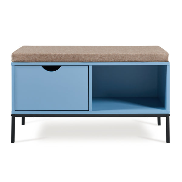 Schuhbank Colwyn 80x40x45 cm Blau [en.casa]