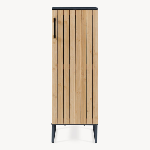 Badezimmerschrank Svanes 90x30x30 cm Dunkelgrau/Natur [en.casa]
