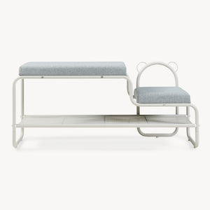 Schuhbank mit Kinderhocker Jässaatka Stahl 100x32x46 cm Grau [en.casa]