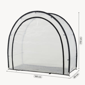 Tomatengewächshaus aus Folie Larshasas 180x80x170 cm Transparent [en.casa]