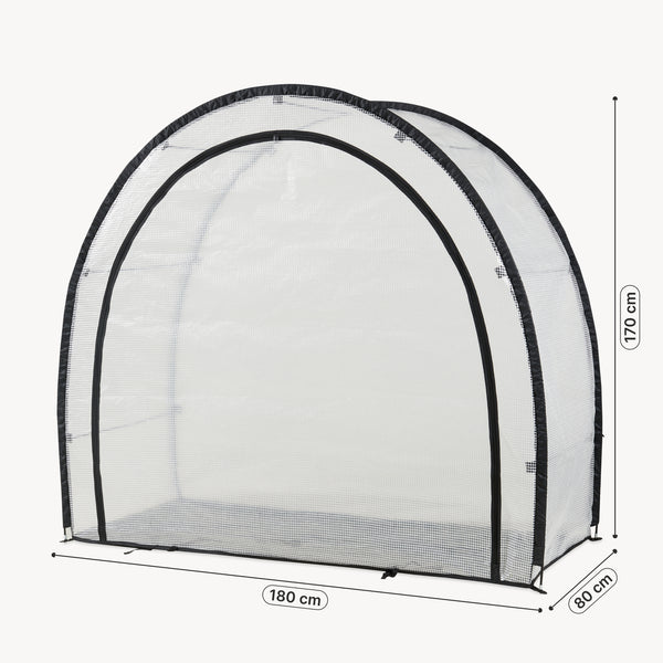 Tomatengewächshaus aus Folie Larshasas 180x80x170 cm Transparent [en.casa]