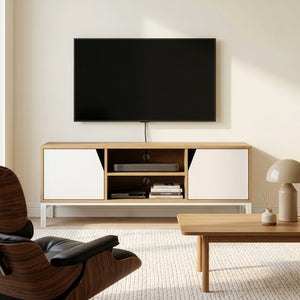 Fernsehschrank Kerrköndam 120x40x46 cm Eicheoptik/Weiß [en.casa]