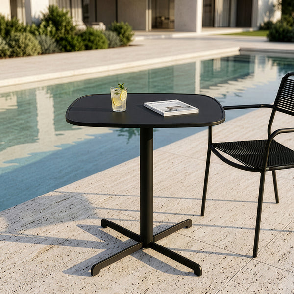 Outdoor Bistrotisch Foggia 75x70x70 cm Stahl Anthrazitgrau [casa.pro]