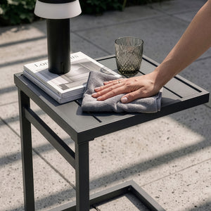 Outdoor Beistelltisch Gaby Stahl 58x40x30 cm Anthrazitgrau [casa.pro]