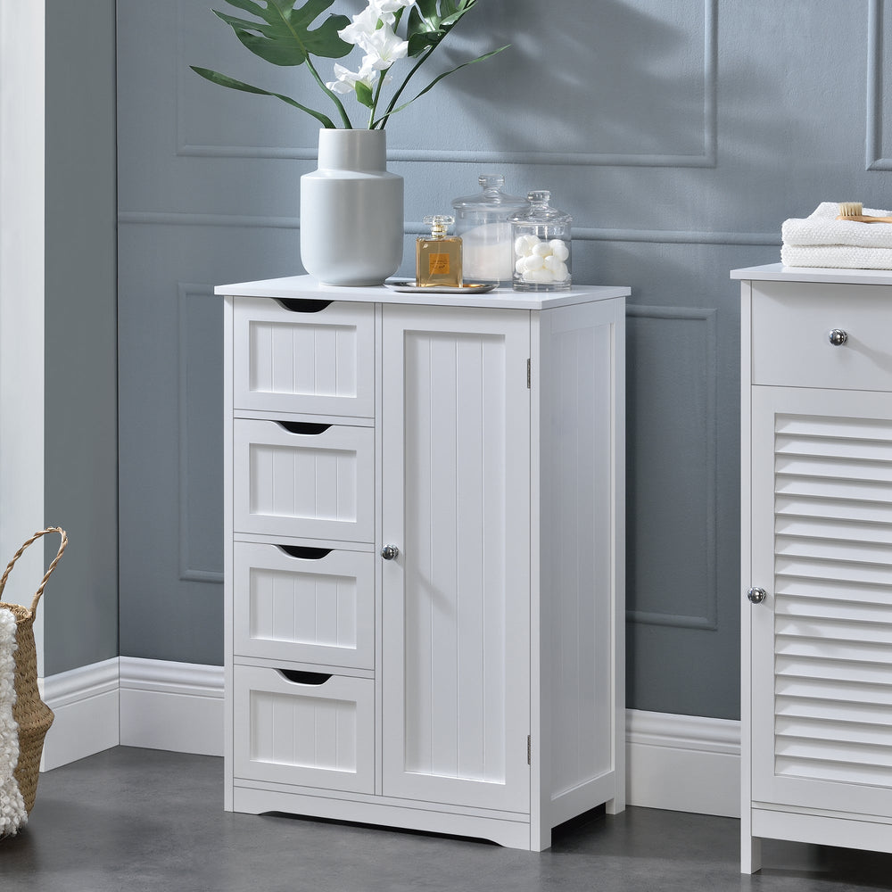 Badezimmerschrank Locust 81x55x30 cm Weiß en.casa - premiumXL