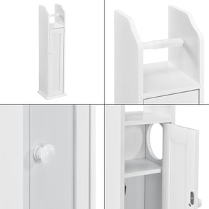 Toilettenpapierhalter Falkenberg 78x20x18 cm Badezimmerschrank mit Ablage Weiß en.casa