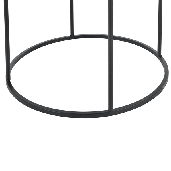 Beistelltisch Anaklia 3er Set Rund Metall Schwarz en.casa