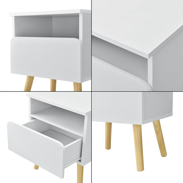 Nachttisch Dargaville 50x40x34 cm Weiß en.casa