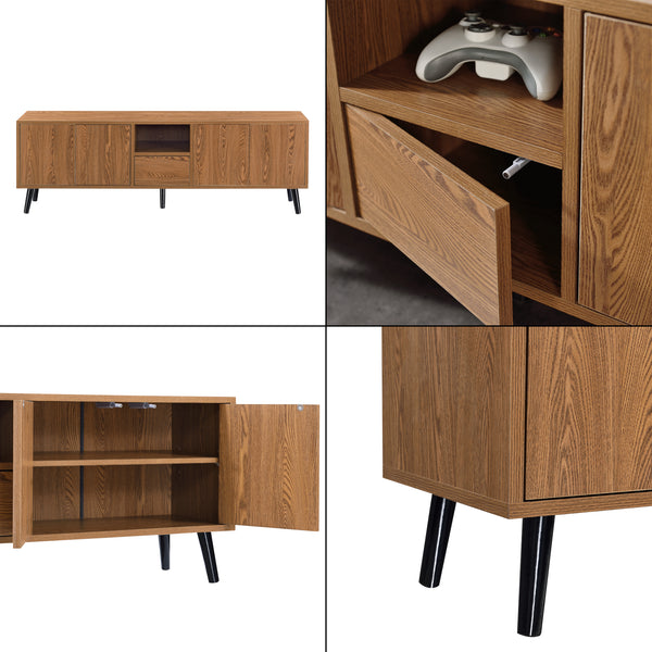 Fernsehtisch Hedemora 140x30x45,5 cm Dunkler Holzton en.casa