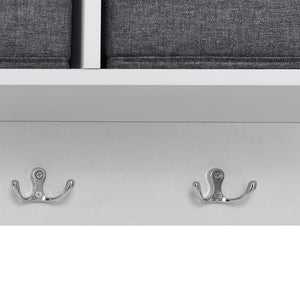 Wandgarderobe Horsens mit Aufbewahrungsboxen 100x20x30cm Weiß/Grau en.casa