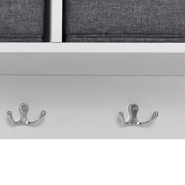 Wandgarderobe Horsens mit Aufbewahrungsboxen 100x20x30cm Weiß/Grau en.casa