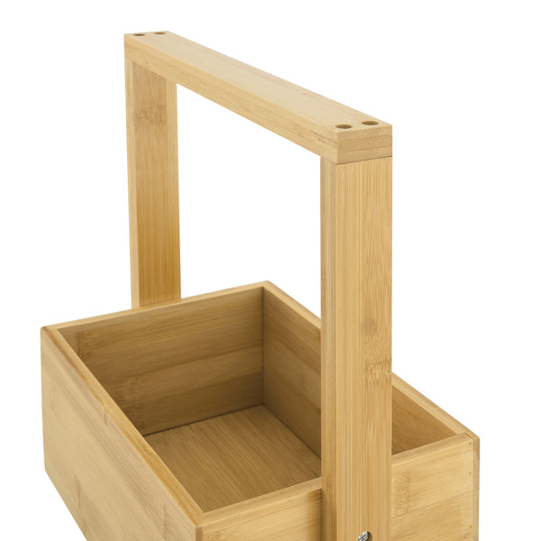 Badregal Bardu mit 4 Ablagefächer 28x16x88cm Bambus [en.casa]