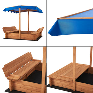Sandkasten Kellenhusen mit Dach 120x120x120cm [en.casa]