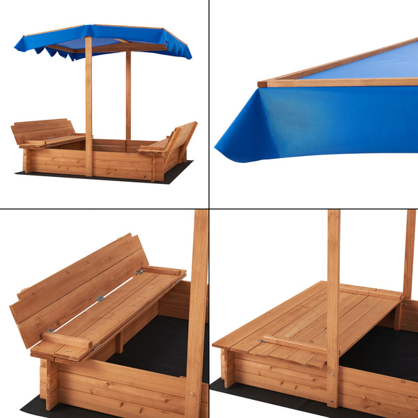 Sandkasten Kellenhusen mit Dach 120x120x120cm [en.casa]