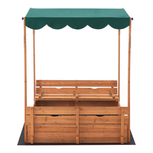 Sandkasten Pitsunda mit höhenverstellbarem Dach 145x118x118cm [en.casa]