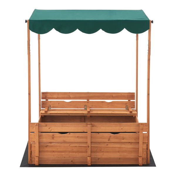 Sandkasten Pitsunda mit höhenverstellbarem Dach 145x118x118cm [en.casa]