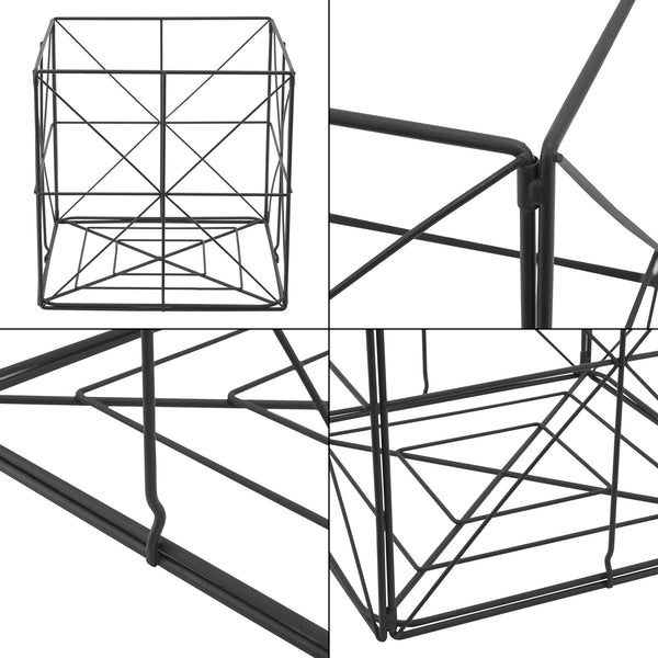 Zeitungskorb Temse 40x40x40cm Metall Schwarz [en.casa]