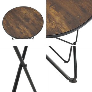 Couchtisch Goskamark 80x50 cm Stahlgestell Dunkler Holzton [en.casa]