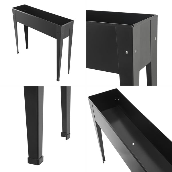 Hochbeet Lelystad 98x25x82cm Stahl Anthrazit [en.casa]