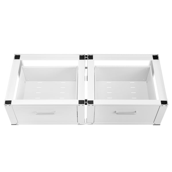 Doppeluntergestell Heyen mit 2 Schubladen Weiß [en.casa]