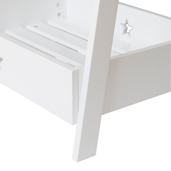 Kinder-Garderobe Laxe 126x73x43 cm Weiß/Natur [en.casa]
