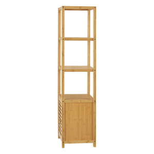 Bambusregal Liminka Badregal mit Schranktür 140x34x33cm [en.casa]