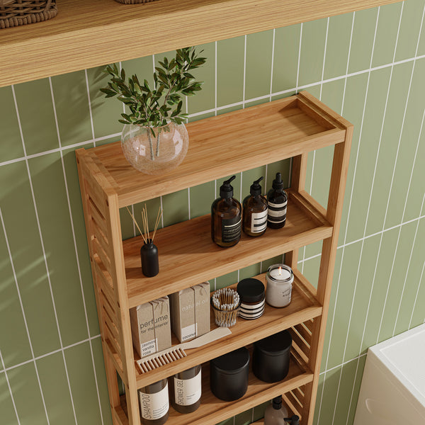 Standregal Forssa 165 x 42 x 28 cm Bambus Natur [en.casa]