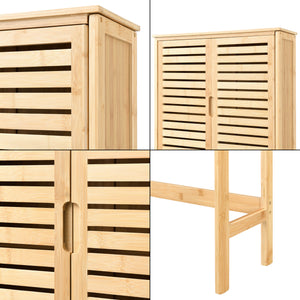 Toilettenschrank Geta 170 x 66 x 23 cm Bambus [en.casa]