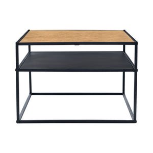 Beistelltisch Quinisut 40 x 55 x 55 cm Holz-Optik/Schwarz [en.casa]