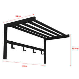 Wandgarderobe Tolga mit Hutablage Schwarz [en.casa]