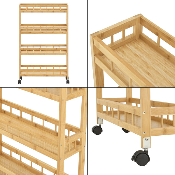 Rollwagen Pyhäjoki 96 x 60 x 18 cm Natur [en.casa]