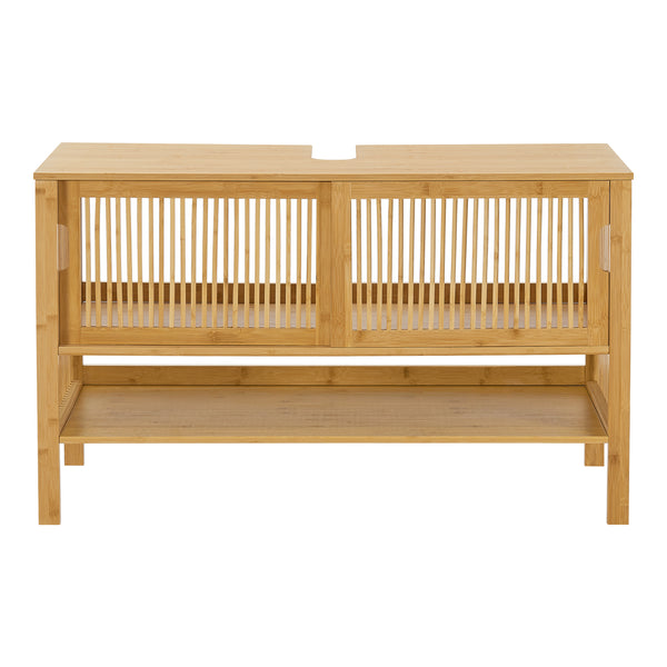 Waschbeckenunterschrank Hvaler 60x100x45cm Bambus [en.casa]