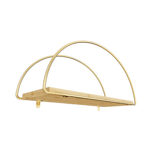Wandregal Mynämäki 39x16x17 cm Goldfarben [en.casa]