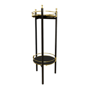 Blumenständer Oulainen 79x28x28cm Schwarz/Gold [en.casa]