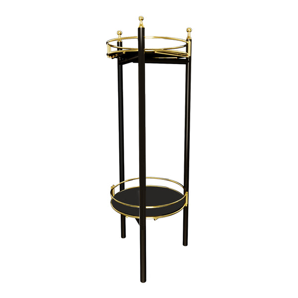 Blumenständer Oulainen 79x28x28cm Schwarz/Gold [en.casa]