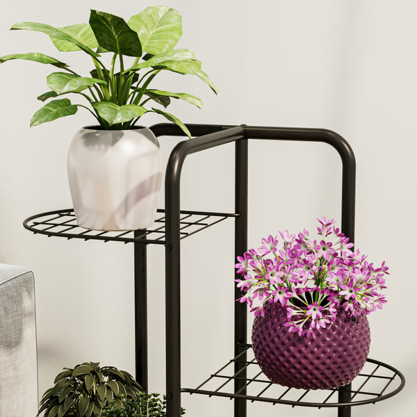 Blumenständer Pedersöre 83x52x25cm Schwarz [en.casa]
