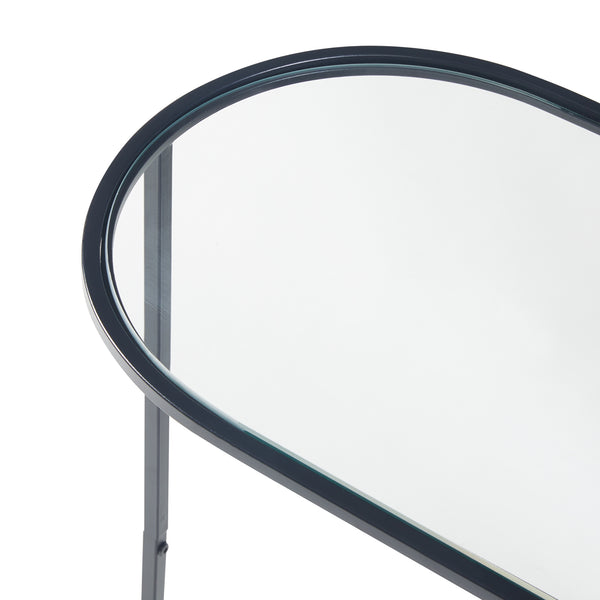 Beistelltisch Ulvik 50x50x35cm aus Metall und Glas Schwarz [en.casa]
